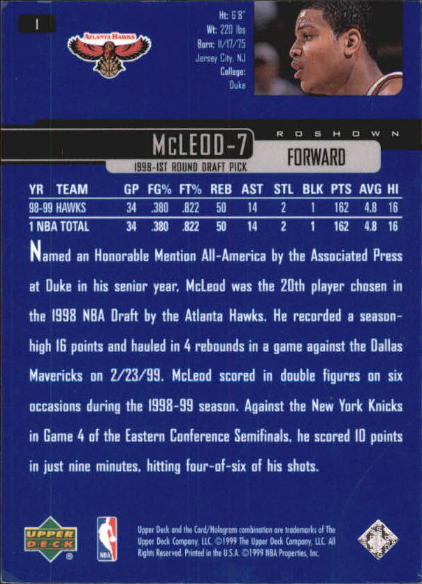 1999/2000 Upper Deck Basketball Part 1 Main Set - Picture 3 of 458