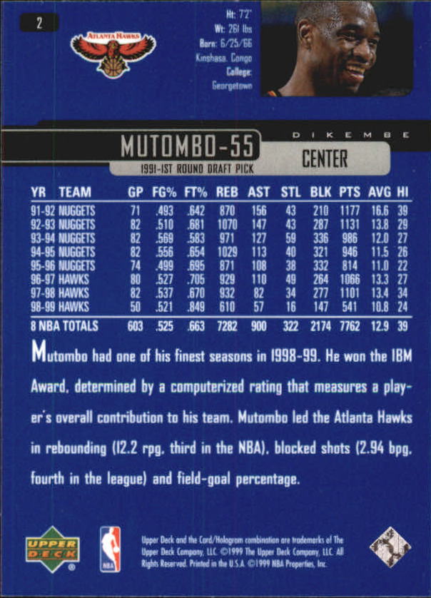1999/2000 Upper Deck Basketball Part 1 Main Set - Picture 5 of 458