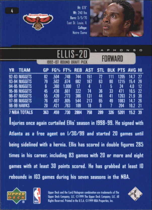 1999/2000 Upper Deck Basketball Part 1 Main Set - Picture 9 of 458