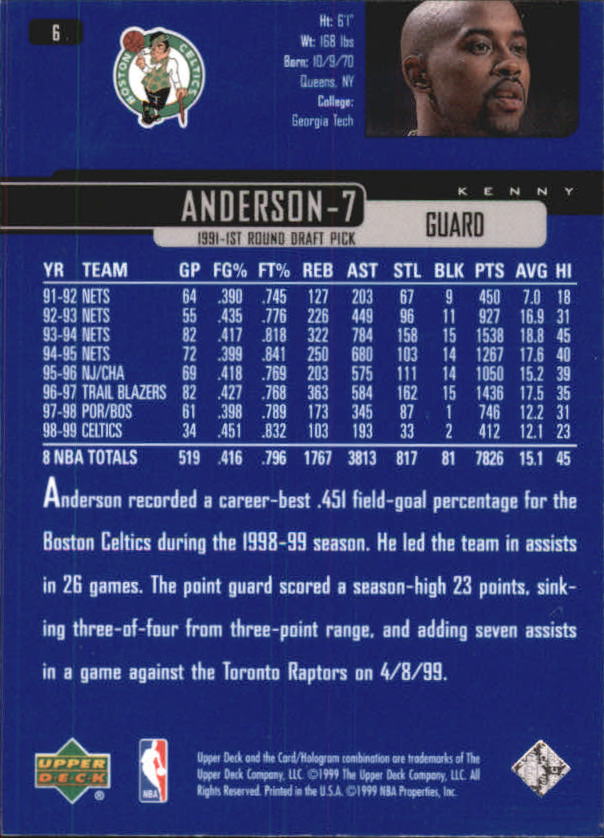 1999/2000 Upper Deck Basketball Part 1 Main Set - Picture 13 of 458