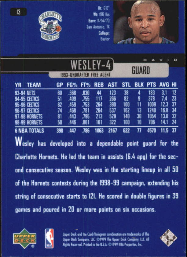 1999/2000 Upper Deck Basketball Part 1 Main Set - Picture 27 of 458