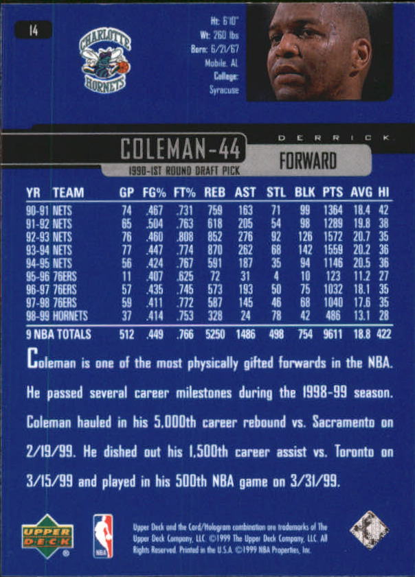 1999/2000 Upper Deck Basketball Part 1 Main Set - Picture 29 of 458