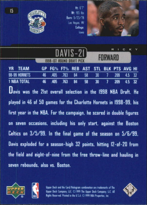 1999/2000 Upper Deck Basketball Part 1 Main Set - Picture 31 of 458