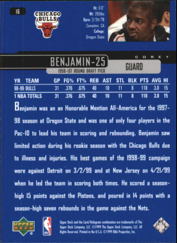 1999/2000 Upper Deck Basketball Part 1 Main Set - Picture 33 of 458