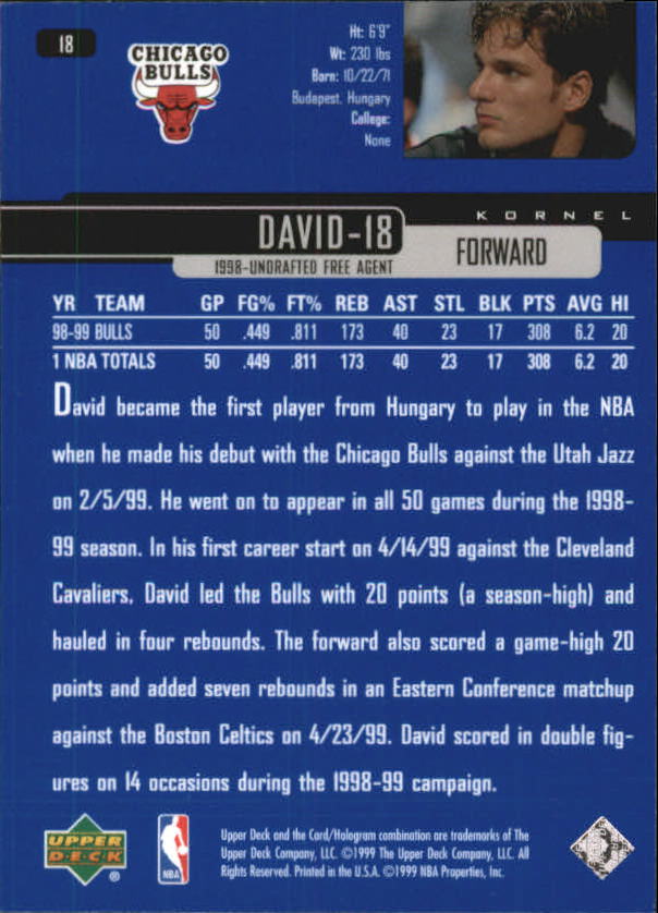 1999/2000 Upper Deck Basketball Part 1 Main Set - Picture 37 of 458