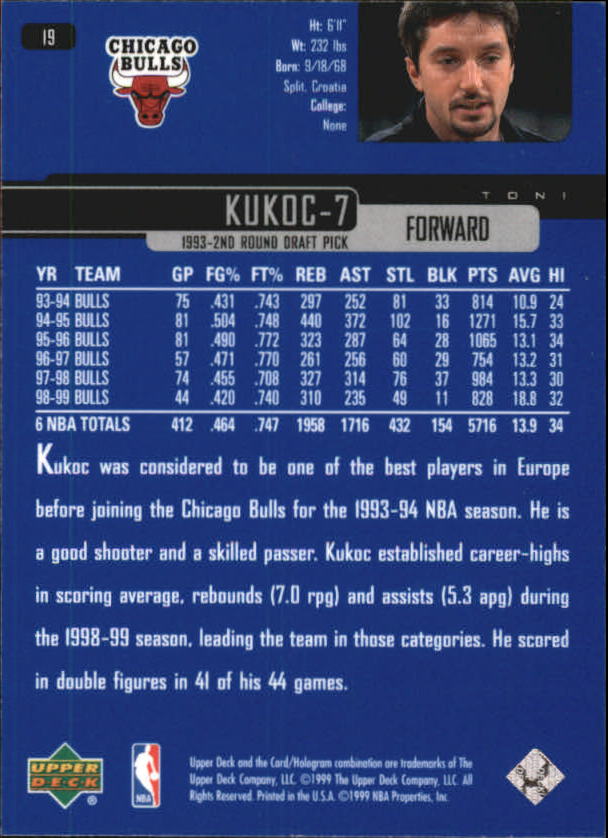 1999/2000 Upper Deck Basketball Part 1 Main Set - Picture 39 of 458
