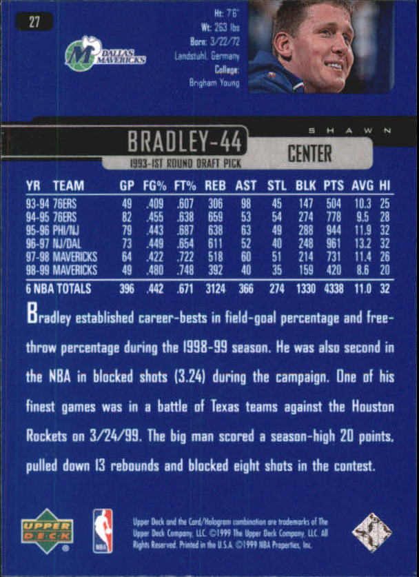 1999/2000 Upper Deck Basketball Part 1 Main Set - Picture 55 of 458