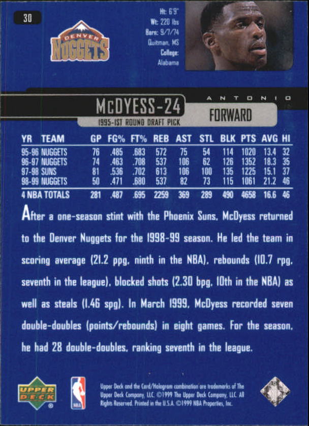 1999/2000 Upper Deck Basketball Part 1 Main Set - Picture 61 of 458