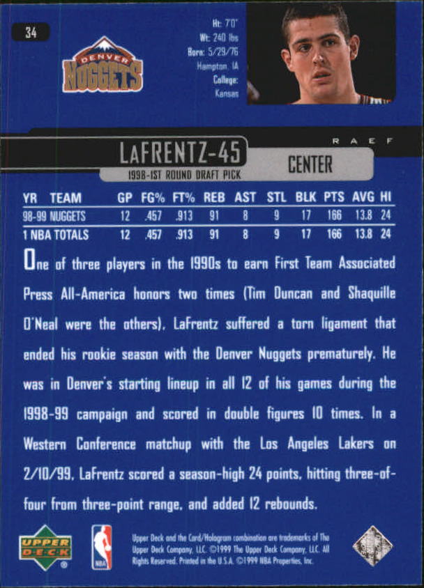 1999/2000 Upper Deck Basketball Part 1 Main Set - Picture 69 of 458