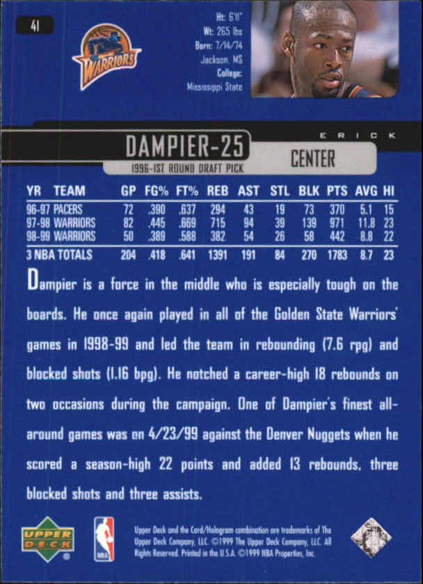 1999/2000 Upper Deck Basketball Part 1 Main Set - Picture 83 of 458