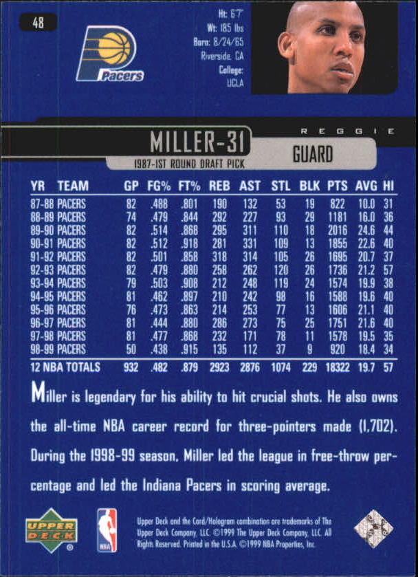 1999/2000 Upper Deck Basketball Part 1 Main Set - Picture 97 of 458