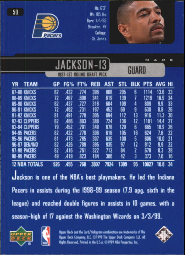 1999/2000 Upper Deck Basketball Part 1 Main Set - Picture 101 of 458