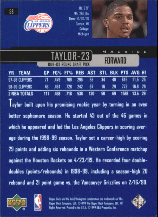 1999/2000 Upper Deck Basketball Part 1 Main Set - Picture 107 of 458