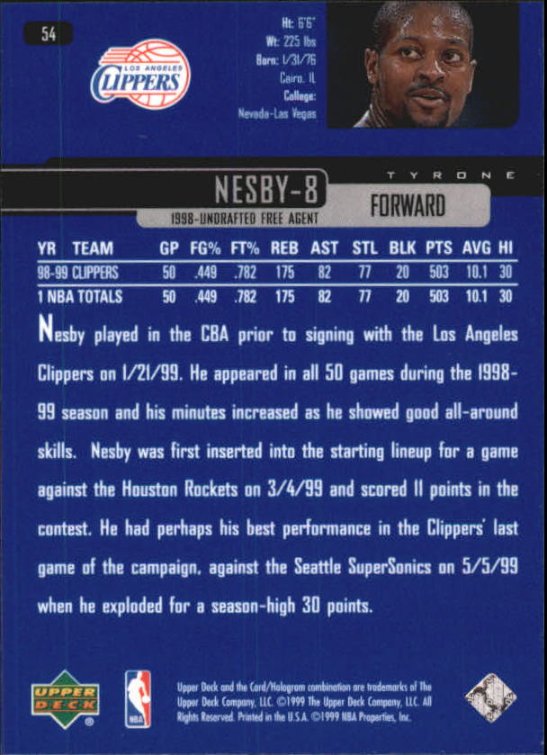 1999/2000 Upper Deck Basketball Part 1 Main Set - Picture 109 of 458