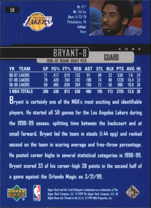 1999/2000 Upper Deck Basketball Part 1 Main Set - Picture 117 of 458