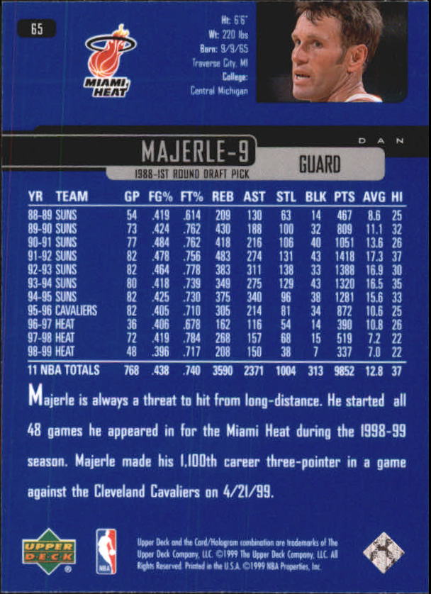 1999/2000 Upper Deck Basketball Part 1 Main Set - Picture 131 of 458