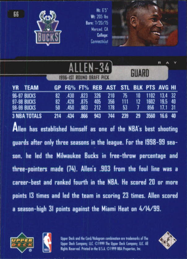 1999/2000 Upper Deck Basketball Part 1 Main Set - Picture 133 of 458