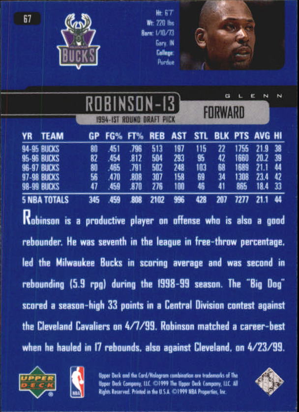 1999/2000 Upper Deck Basketball Part 1 Main Set - Picture 135 of 458