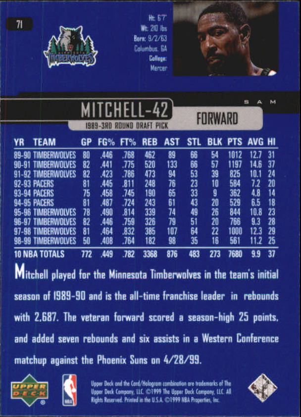 1999/2000 Upper Deck Basketball Part 1 Main Set - Picture 143 of 458
