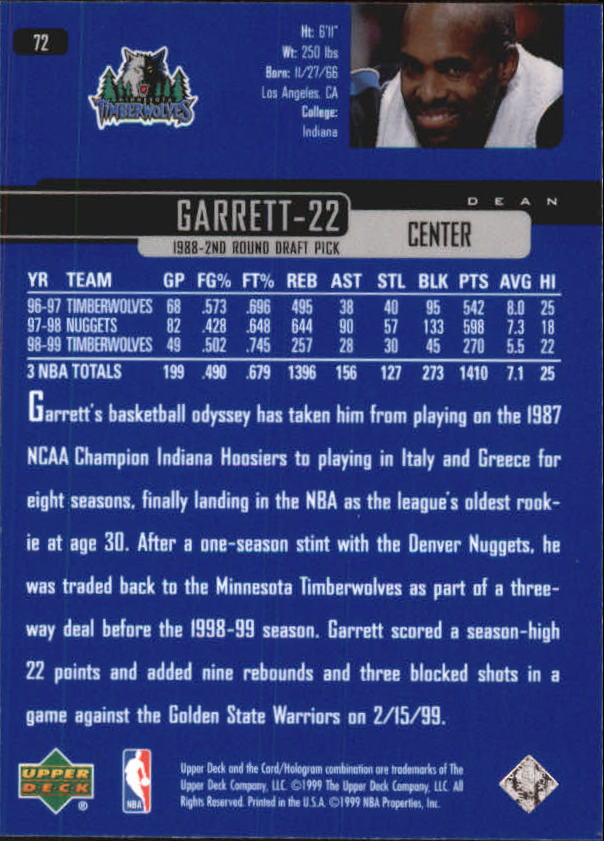 1999/2000 Upper Deck Basketball Part 1 Main Set - Picture 145 of 458