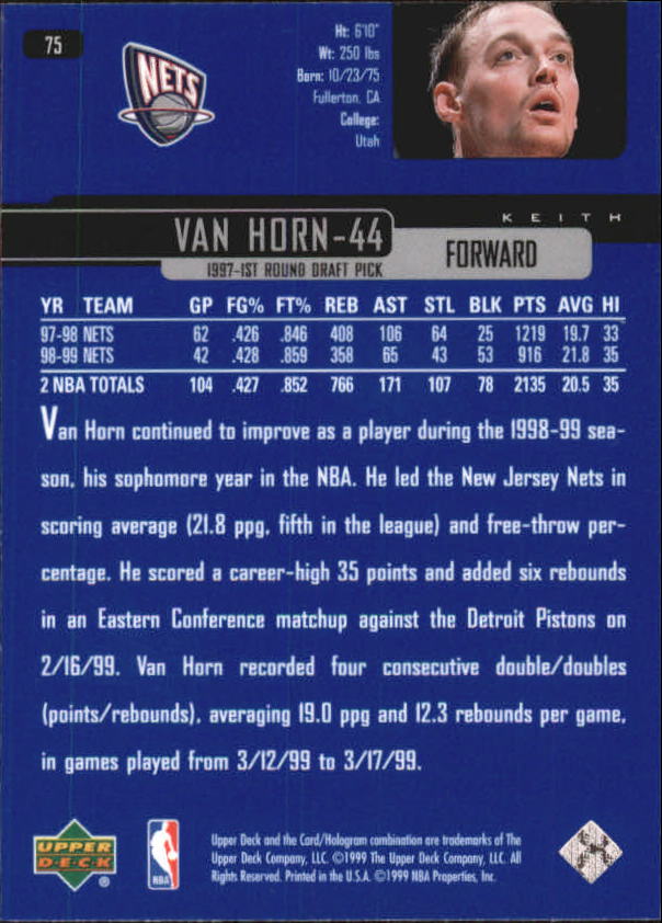 1999/2000 Upper Deck Basketball Part 1 Main Set - Picture 151 of 458