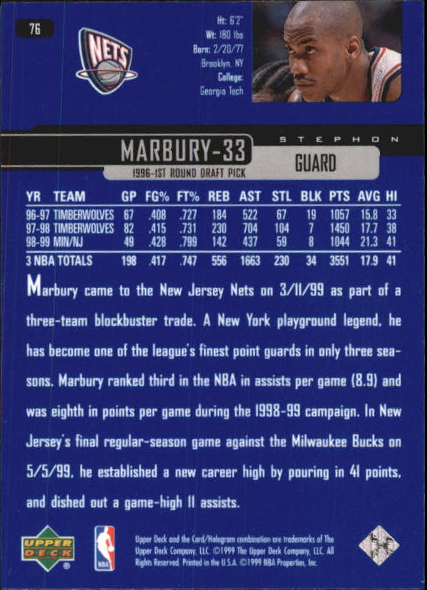 1999/2000 Upper Deck Basketball Part 1 Main Set - Picture 153 of 458