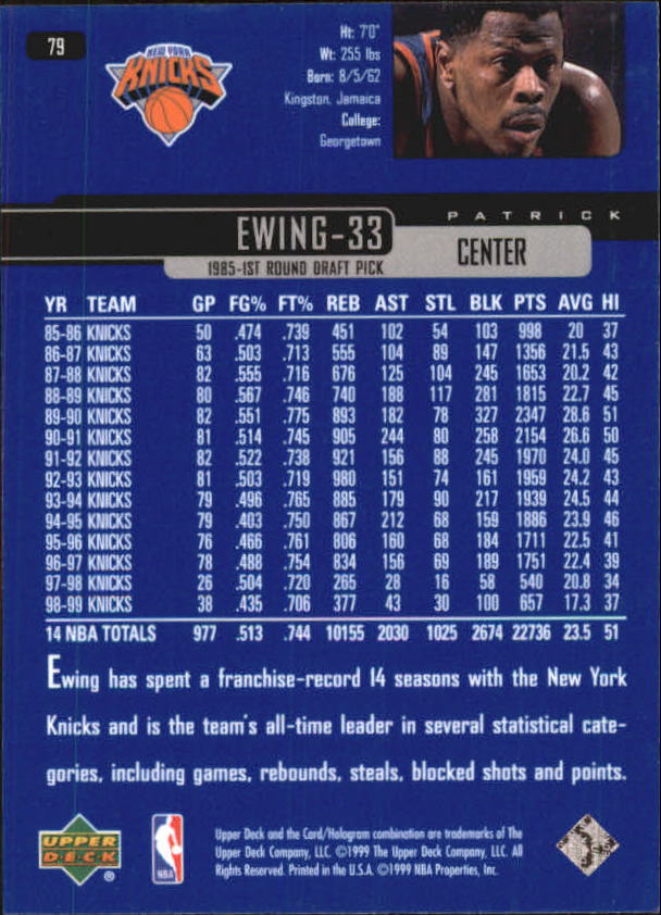 1999/2000 Upper Deck Basketball Part 1 Main Set - Picture 158 of 458