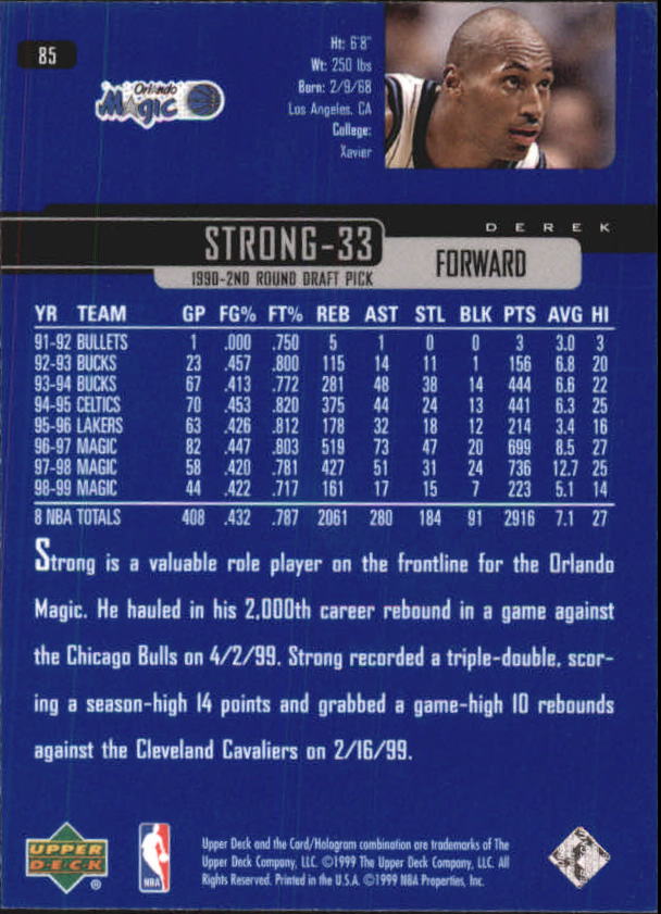 1999/2000 Upper Deck Basketball Part 1 Main Set - Picture 170 of 458