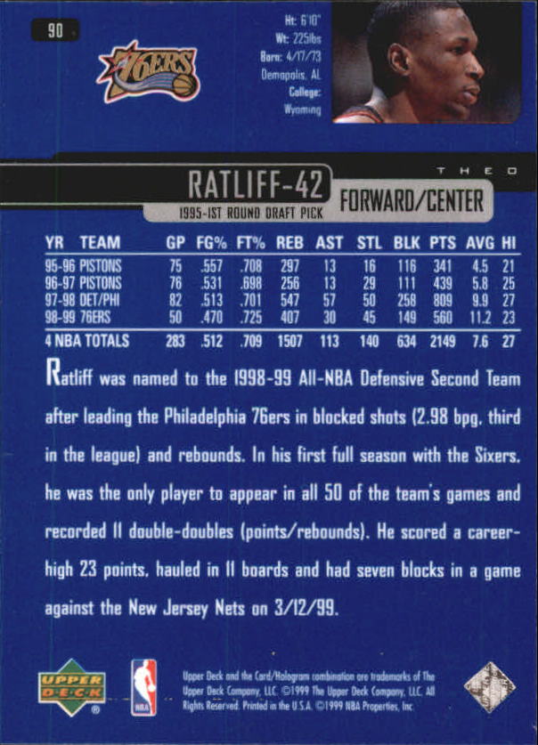 1999/2000 Upper Deck Basketball Part 1 Main Set - Picture 180 of 458