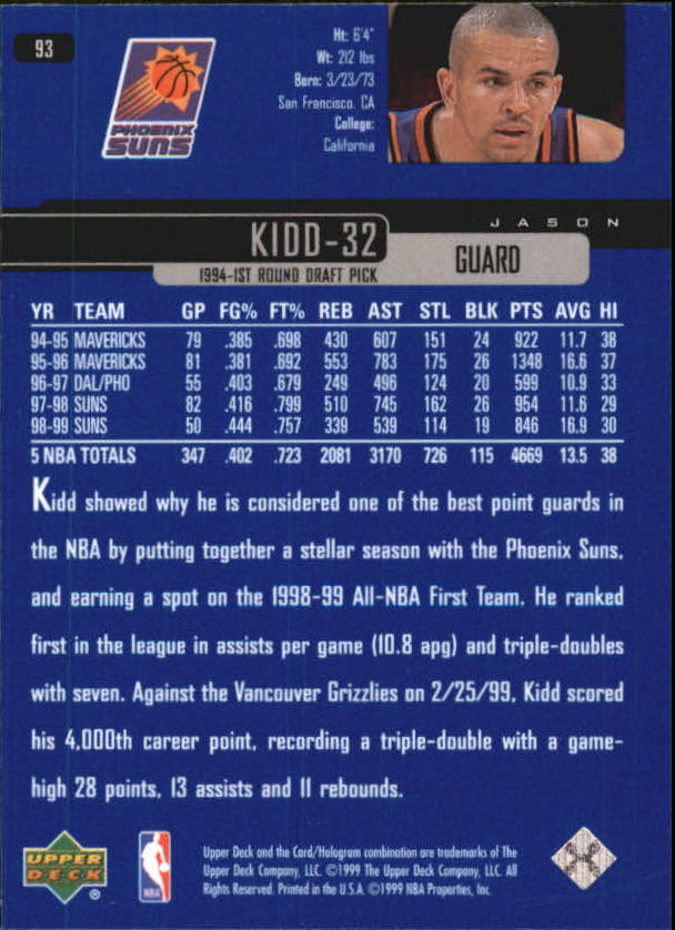 1999/2000 Upper Deck Basketball Part 1 Main Set - Picture 186 of 458