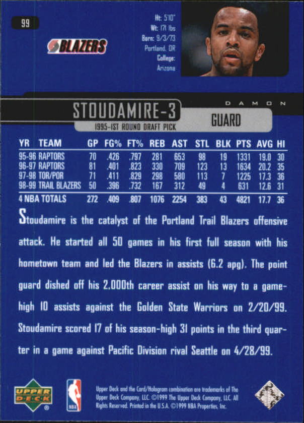 1999/2000 Upper Deck Basketball Part 1 Main Set - Picture 198 of 458