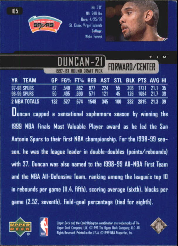 1999/2000 Upper Deck Basketball Part 1 Main Set - Picture 210 of 458