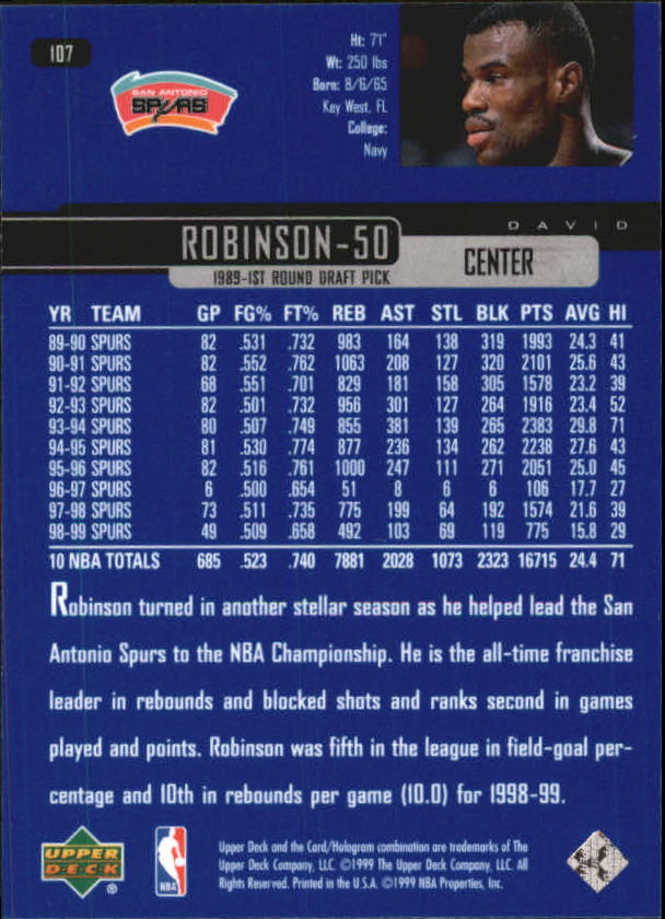 1999/2000 Upper Deck Basketball Part 1 Main Set - Picture 214 of 458