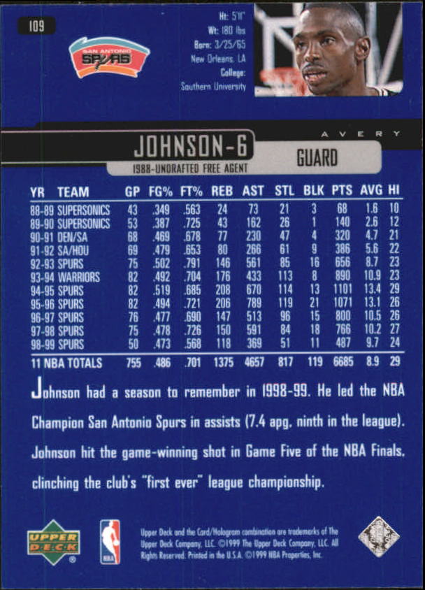 1999/2000 Upper Deck Basketball Part 1 Main Set - Picture 218 of 458