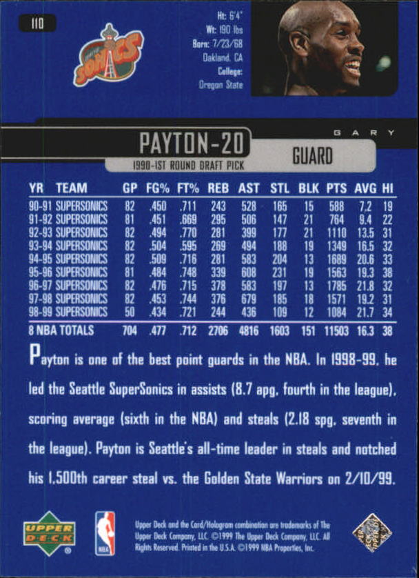 1999/2000 Upper Deck Basketball Part 1 Main Set - Picture 220 of 458