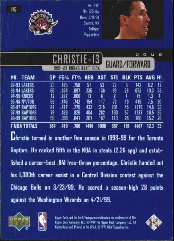 1999/2000 Upper Deck Basketball Part 1 Main Set - Picture 232 of 458