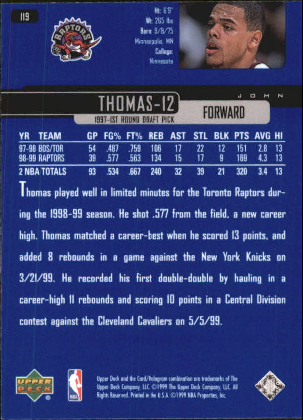 1999/2000 Upper Deck Basketball Part 1 Main Set - Picture 238 of 458