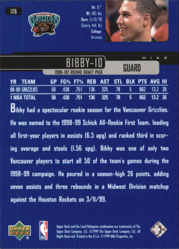 1999/2000 Upper Deck Basketball Part 1 Main Set - Picture 252 of 458
