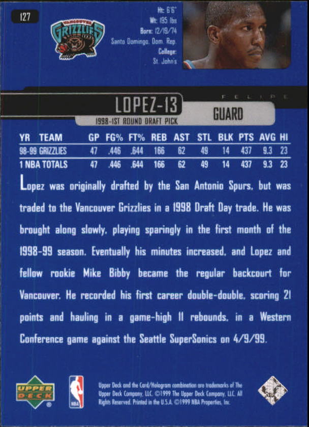 1999/2000 Upper Deck Basketball Part 1 Main Set - Picture 254 of 458