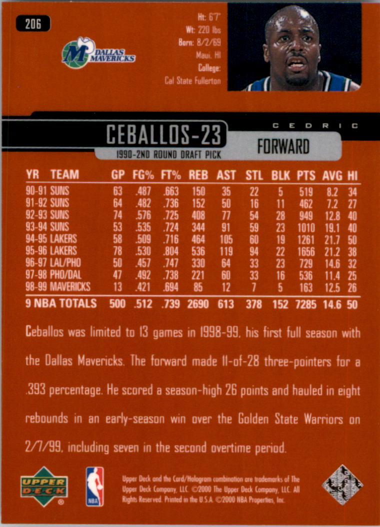 1999/2000 Upper Deck Basketball Part 1 Main Set - Picture 332 of 458