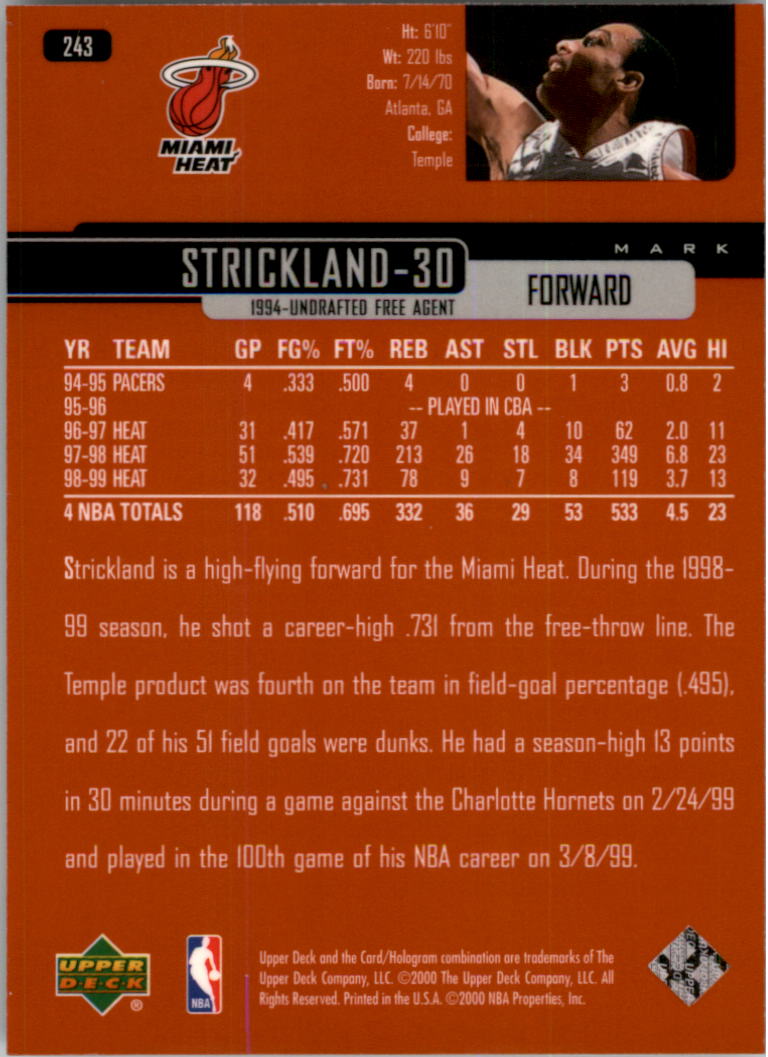 1999/2000 Upper Deck Basketball Part 1 Main Set - Picture 372 of 458