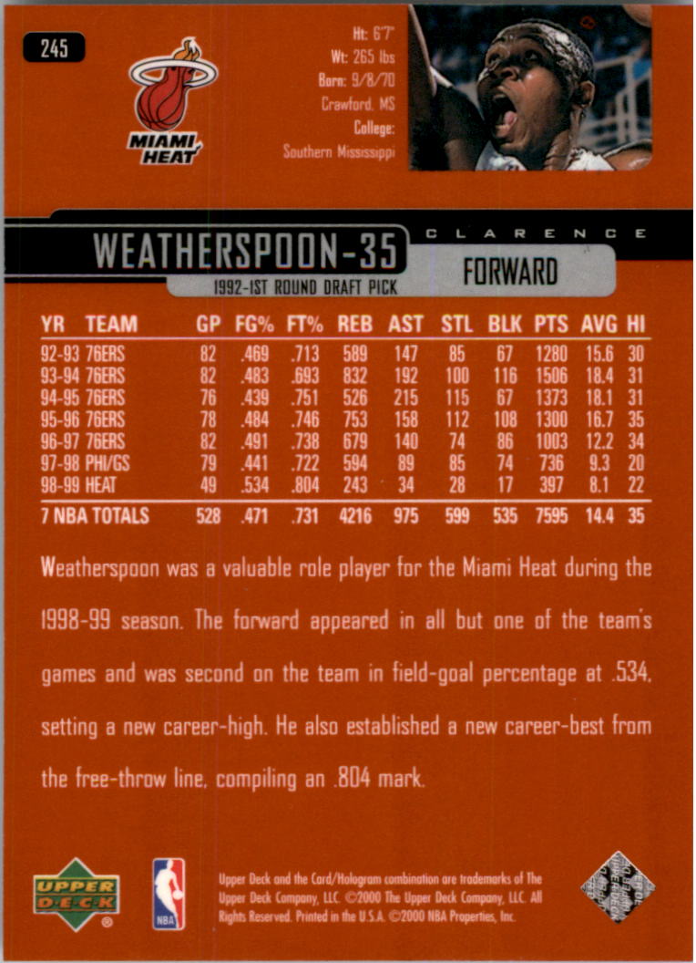 1999/2000 Upper Deck Basketball Part 1 Main Set - Picture 374 of 458