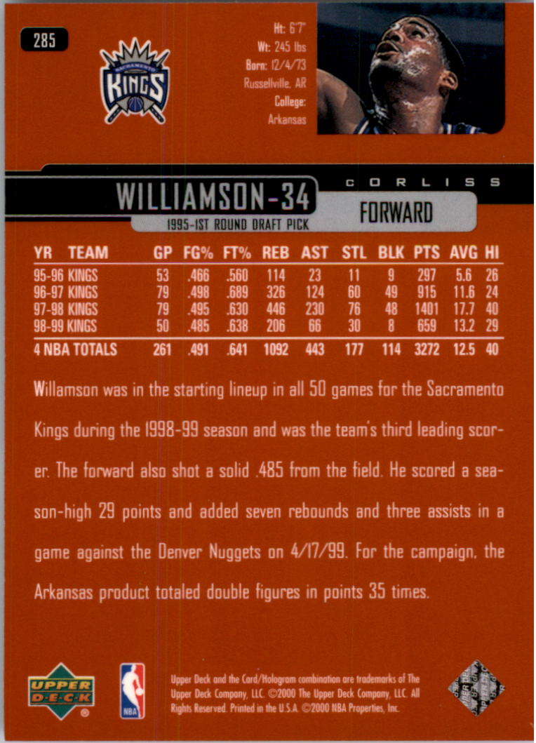 1999/2000 Upper Deck Basketball Part 1 Main Set - Picture 412 of 458
