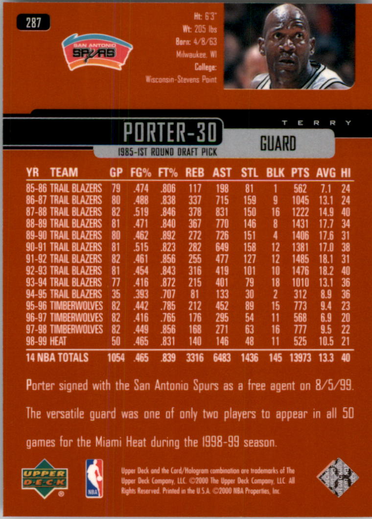 1999/2000 Upper Deck Basketball Part 1 Main Set - Picture 414 of 458