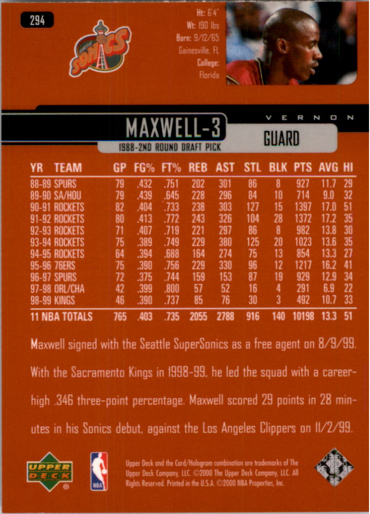 1999/2000 Upper Deck Basketball Part 1 Main Set - Picture 422 of 458