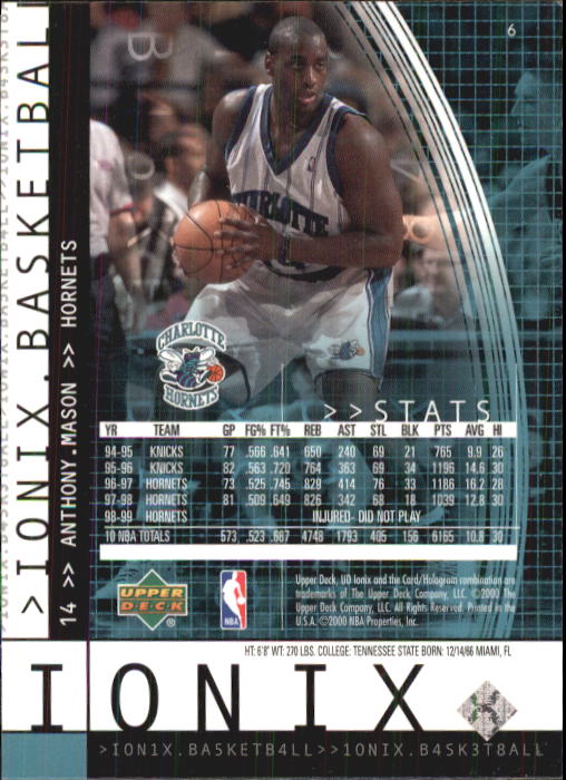 1999/2000 Ionix (Upper Deck) Basketball - Picture 9 of 87