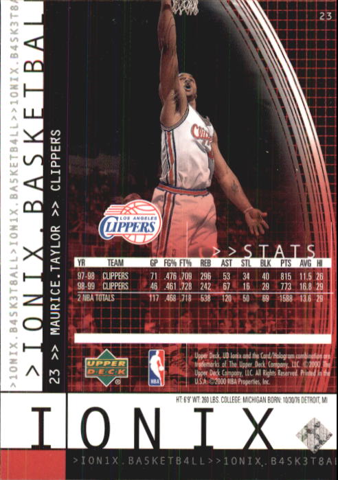 1999/2000 Ionix (Upper Deck) Basketball - Picture 25 of 87