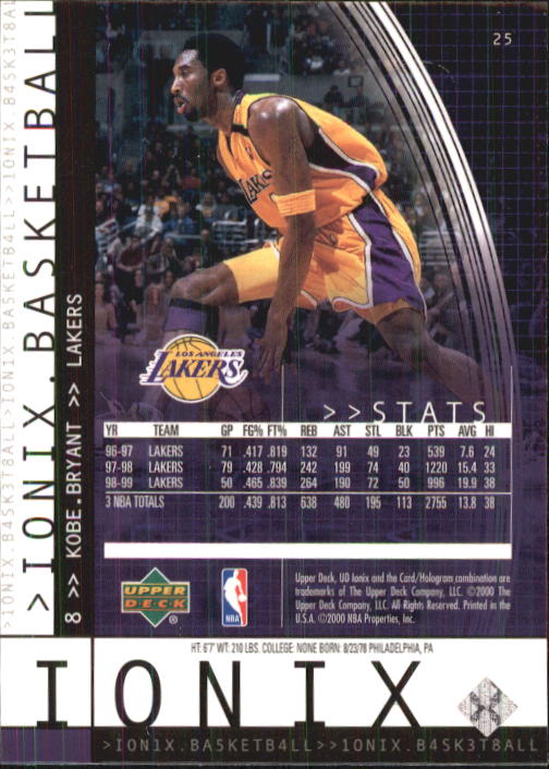 1999/2000 Ionix (Upper Deck) Basketball - Picture 27 of 87