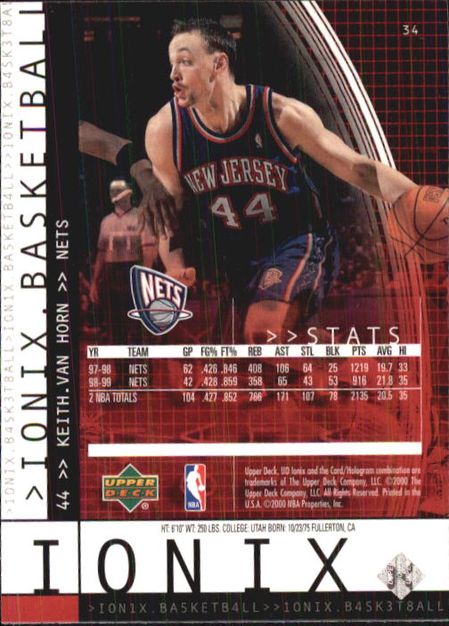 1999/2000 Ionix (Upper Deck) Basketball - Picture 35 of 87