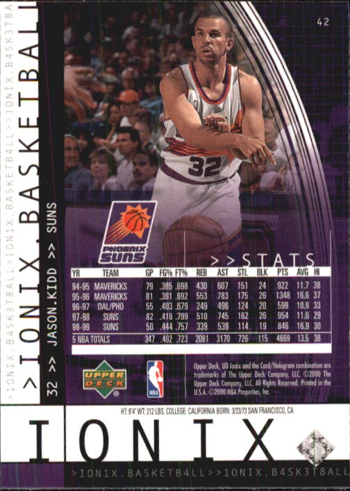 1999/2000 Ionix (Upper Deck) Basketball - Picture 47 of 87